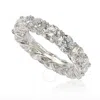 Suzy Levian Sterling Silver Cubic Zirconia Gladiator Setting Eternity Band In White