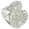 Suzy Levian Sterling Silver Cubic Zirconia Crossover X Ring In White
