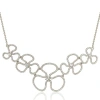 Suzy Levian Sterling Silver Cubic Zirconia Floral Thin Necklace In White