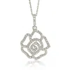 Suzy Levian Sterling Silver Cubic Zirconia Flower Pendant In Silver