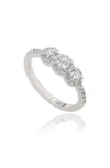 Suzy Levian Rose Sterling Silver Brown Cubic Zirconia Petite Ring In White