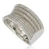 Suzy Levian Sterling Silver Cubic Zirconia Micro Pave Concave Ring In White
