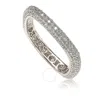Suzy Levian Rosed Sterling Silver Cubic Zirconia Modern Pave Square Eternity Band In Metallic