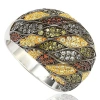 Suzy Levian Sterling Silver Cubic Zirconia Multi-color Pave Dome Ring In Black