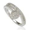 Suzy Levian Sterling Silver Cubic Zirconia Pave Ball Ring In Silver