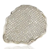 Suzy Levian Sterling Silver Cubic Zirconia Pave-encrusted Plate Ring In White