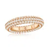 Suzy Levian Sterling Silver Cubic Zirconia Pave Round Eternity Band In Gold