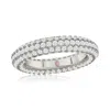 Suzy Levian Sterling Silver Cubic Zirconia Pave Round Eternity Band In Metallic