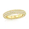 Suzy Levian Sterling Silver Cubic Zirconia Pave Round Eternity Band In Gold