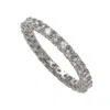 Suzy Levian Sterling Silver Cubic Zirconia Pave U Shape Setting Eternity Band In White