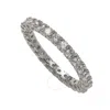 Suzy Levian Sterling Silver Cubic Zirconia Pave U Shape Setting Eternity Band In White