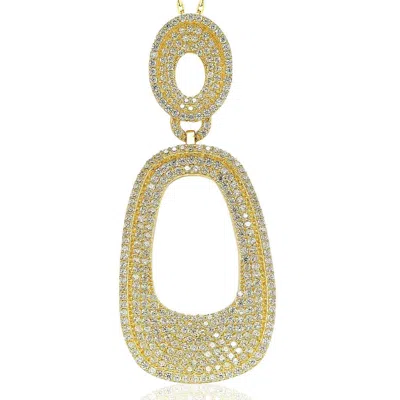 Suzy Levian Sterling Silver Cubic Zirconia Pendant In Yellow