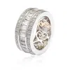 Suzy Levian Sterling Silver Cubic Zirconia White Baguette Modern Eternity Band