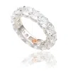 Suzy Levian Sterling Silver Cubic Zirconia White Checkered Cushion Cut Eternity Band In Brown