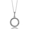 Suzy Levian Sterling Silver Cubic Zirconia White Circle Pendant