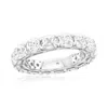 Suzy Levian Sterling Silver Cubic Zirconia White Cushion Cut Eternity Band In Brown