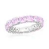 Suzy Levian Sterling Silver Cubic Zirconia White Cushion Cut Eternity Band In Metallic