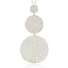 Suzy Levian Sterling Silver Cubic Zirconia White Pave Graduating Circles Pendant In Silver