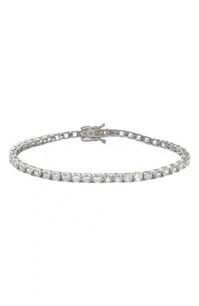Suzy Levian Sterling Silver Cz Tennis Bracelet