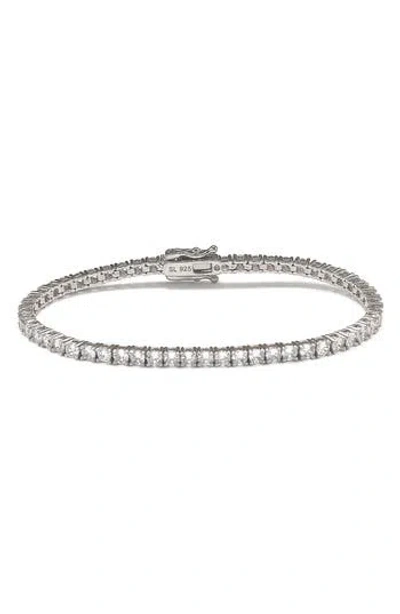 Suzy Levian Sterling Silver Cz Tennis Bracelet