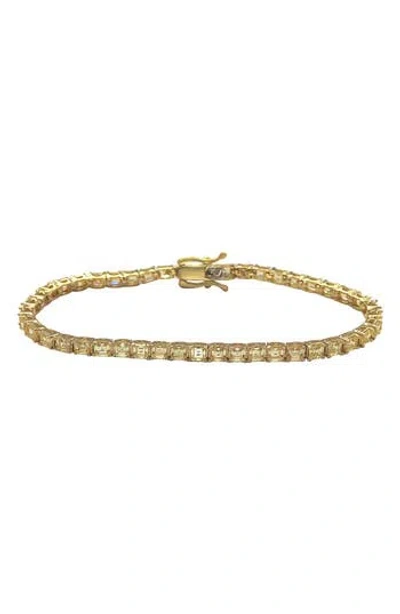 Suzy Levian Sterling Silver Cz Tennis Bracelet In Gold