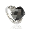 Suzy Levian Sterling Silver Dark Brown Cubic Zirconia Ring In Black