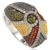Suzy Levian Sterling Silver Exotic Cubic Zirconia Ring In Red