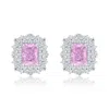 Suzy Levian Sterling Silver Gala Firework Emerald Cut Yellow & White Cubic Zirconia Cluster Earrings In Metallic