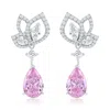 Suzy Levian Sterling Silver Gala Firework Yellow Pear Shape Cubic Zirconia Drop Earrings In Metallic