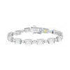 Suzy Levian Sterling Silver Gala Yellow Emerald Cut White Cubic Zirconia Tennis Bracelet In Metallic