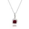 Suzy Levian Sterling Silver Green And White Cubic Zirconia Asscher Cut Pendant In Metallic