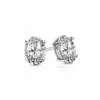 Suzy Levian Sterling Silver Oval Cut 1.50cttw Cubic Zirconia Earring Studs In Silver