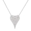 Suzy Levian Sterling Silver Cubic Zirconia Elongated Heart Pendant Necklace In Silver