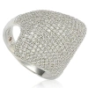 Suzy Levian Sterling Silver Pave Cubic Zirconia Pave Dome Ring In White