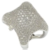 Suzy Levian Sterling Silver Pave Cubic Zirconia Standup Ring In Metallic
