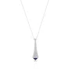 Suzy Levian Sterling Silver Pave White Cubic Zirconia Blue Enamel Eiffel Tower Paris Pendant In Metallic