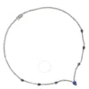 Suzy Levian Sterling Silver Pear-cut Sapphire & Diamond Accent Evening Necklace In Blue