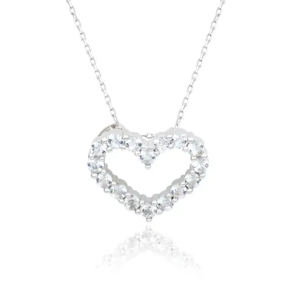 SUZY LEVIAN STERLING SILVER PINK SAPPHIRE & DIAMOND ACCENT ALTERNATING HEART ETERNITY PENDANT
