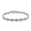 Suzy Levian Sterling Silver Pink Sapphire And Diamond Accent Bracelet