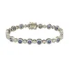 Suzy Levian Sterling Silver Pink Sapphire And Diamond Accent Bracelet In Brown