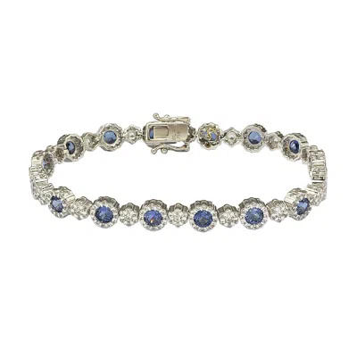 SUZY LEVIAN STERLING SILVER PINK SAPPHIRE AND DIAMOND ACCENT BRACELET