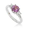 Suzy Levian Sterling Silver Pink Sapphire Ring In Purple