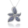 Suzy Levian Silver 0.02 Ct. Tw. Diamond & Gemstone Pendant In Metallic