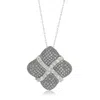 Suzy Levian Sterling Silver Sapphire & Diamond Wrapped Cushion Pendant In Metallic