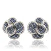 Suzy Levian Silver 0.02 Ct. Tw. Diamond & Gemstone Earrings In Metallic