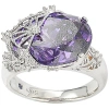 Suzy Levian Sterling Silver Purple Cubic Zirconia Ring In Metallic