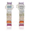 Suzy Levian Sterling Silver Rainbow Cubic Zirconia Drop Earrings