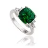 Suzy Levian Sterling Silver Red Cubic Zirconia Engagement Ring In Brown