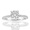 Suzy Levian Sterling Silver Round Cut Cubic Zirconia Bridal Engagement Ring In Silver