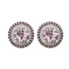 Suzy Levian Sterling Silver Round Cut Purple Amethyst And Sapphire Accent Stud Earrings In Neutral